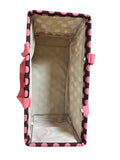 Brown with Pink Polka Dot Collapsible Utility Tote