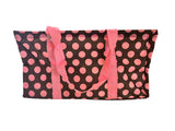 Brown with Pink Polka Dot Collapsible Utility Tote