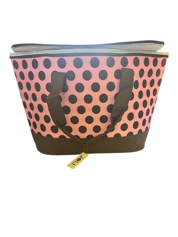Pink with Brown Polka Dots Insulated Picnic Bag