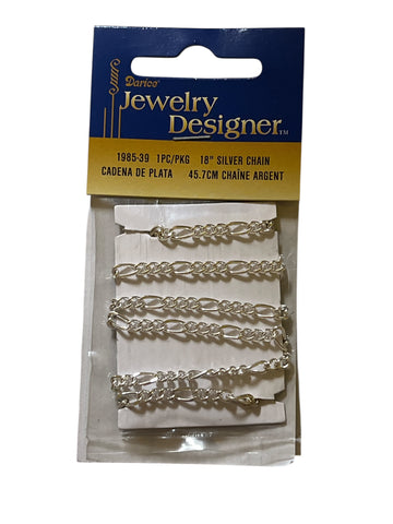 Jewelry Designer by Darice - 18 inch Silver Chain - Pack of 6