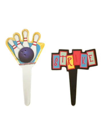 12 Bowling Flexi Cupcake Picks