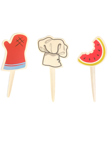 12 Cookout Flexi Cupcake Picks