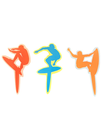 12 Surfer Flexi Cupcake Picks