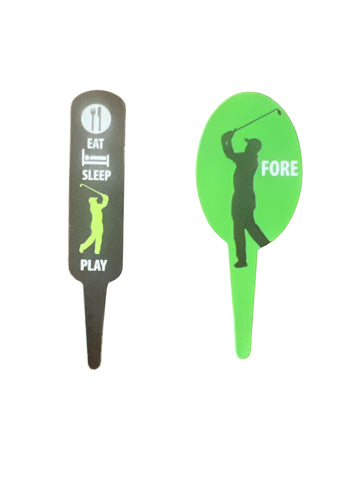 12 Golf Flexi Cupcake Picks