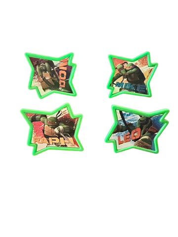 12 Teenage Mutant Ninja Turtles Green Cupcake Topper Rings