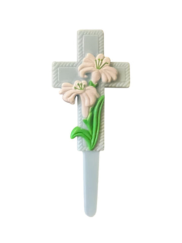 8 Easter Cross with Lily Cupcake Picks