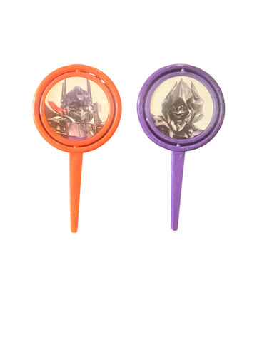 8 Transformers Autobot and Decepticon Spinning Cupcake Picks