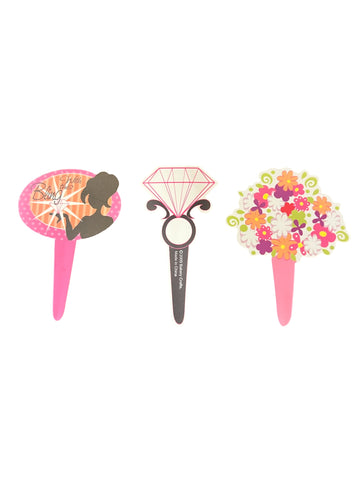 12 Wedding (Engagement) Shower Flexi Cupcake Picks