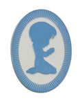 Reversible Praying Child Silhouette Cake Topper Plaque