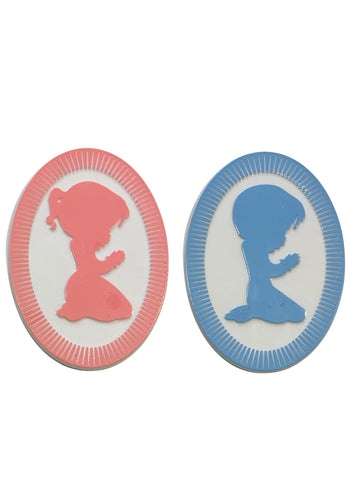 Reversible Praying Child Silhouette Cake Topper Plaque