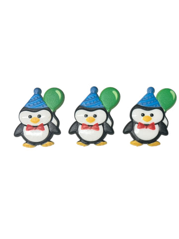 Penguin Birthday Cupcake Topper Rings - Set of 3