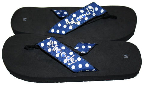 Moody on Polka Dot Straps Flip Flops