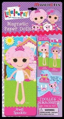 Lalaloopsy Jewel Sparkles & Pillow FeatherBed Magnetic Paper Dolls Mini Fun Tin Set 3