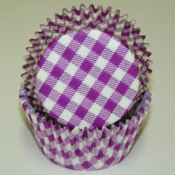 Purple Gingham Cupcake Liner Baking Cups