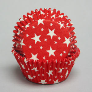 Red with White Stars Cupcake Liner Cupcake Baking Cups
