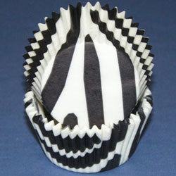 Black Zebra Stripes Cupcake Liner Baking Cups