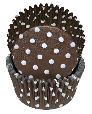 Brown with White Polka Dots Cupcake Liner Baking Cups