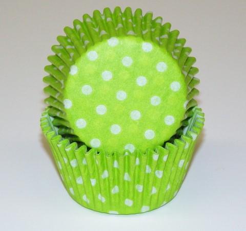 Lime Green with White Polka Dot Cupcake Liner Cupcake Baking Cups