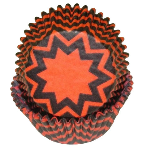 Black and Orange Chevron Cupcake Liner Baking Cups