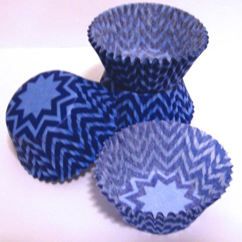 Light Blue with Chevron Cupcake Liner Baking Cups