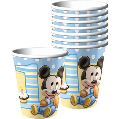 Disney Baby Mickey Mouse Birthday Party 9 oz. Paper Cups