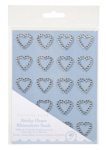 Darice Sticky Heart Rhinestone Seals by Victoria Lynn