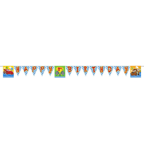 Disney Cars 1st Birthday Hanging Banner