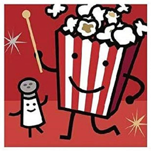 It's Showtime! Movie Night Party Beverage Napkins