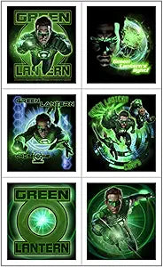 Green Lantern Birthday Party Stickers