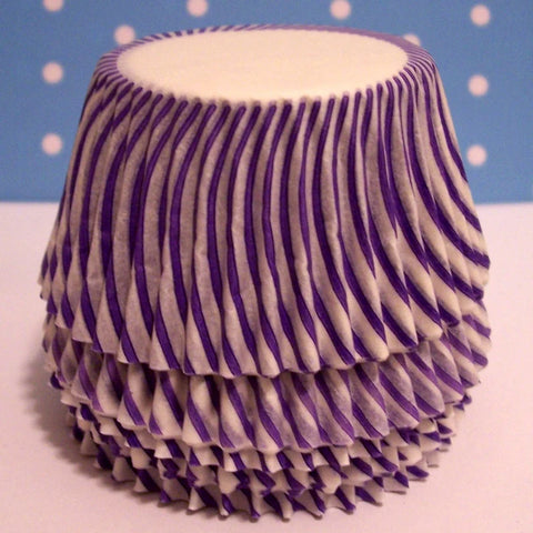 Purple Pisa Carnival Stripe Cupcake Liner Baking Cups