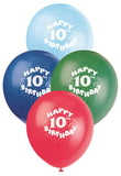 Happy 10th Birthday Latex Balloons
