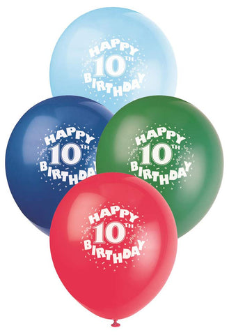 Happy 10th Birthday Latex Balloons
