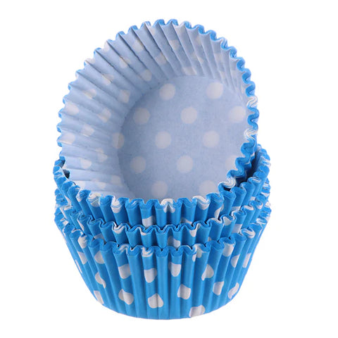 Light Blue with White Polka Dots Cupcake Liner Baking Cups