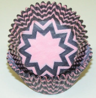 Black and Pink Chevron Cupcake Liner Baking Cups