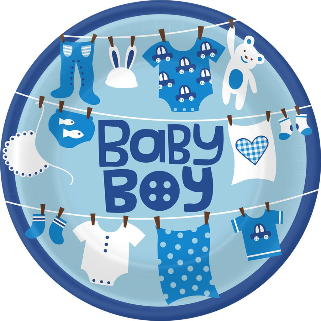 Cute as a Button Baby Boy Dinner Plates