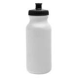 White Bike Water Bottles - 20 ounce - Choose Your Cap Color