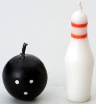 Bowling Ball &amp; Pins Novelty Candles