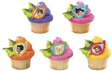 10 Disney Fairies Tinker Bell & Friends Leaf Cupcake Rings