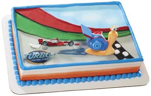 Turbo Fastest Snail Racing Team Cake Topper