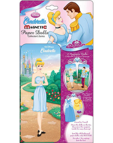 Disney Princess Cinderella Magnetic Paper Dolls Mini Fun Tin