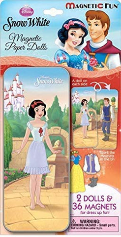 Disney Princess Snow White Magnetic Paper Dolls Mini Fun Tin