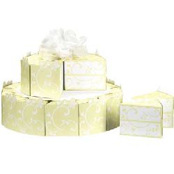 Elegant Cake Slice Favor Boxes - Set of 20