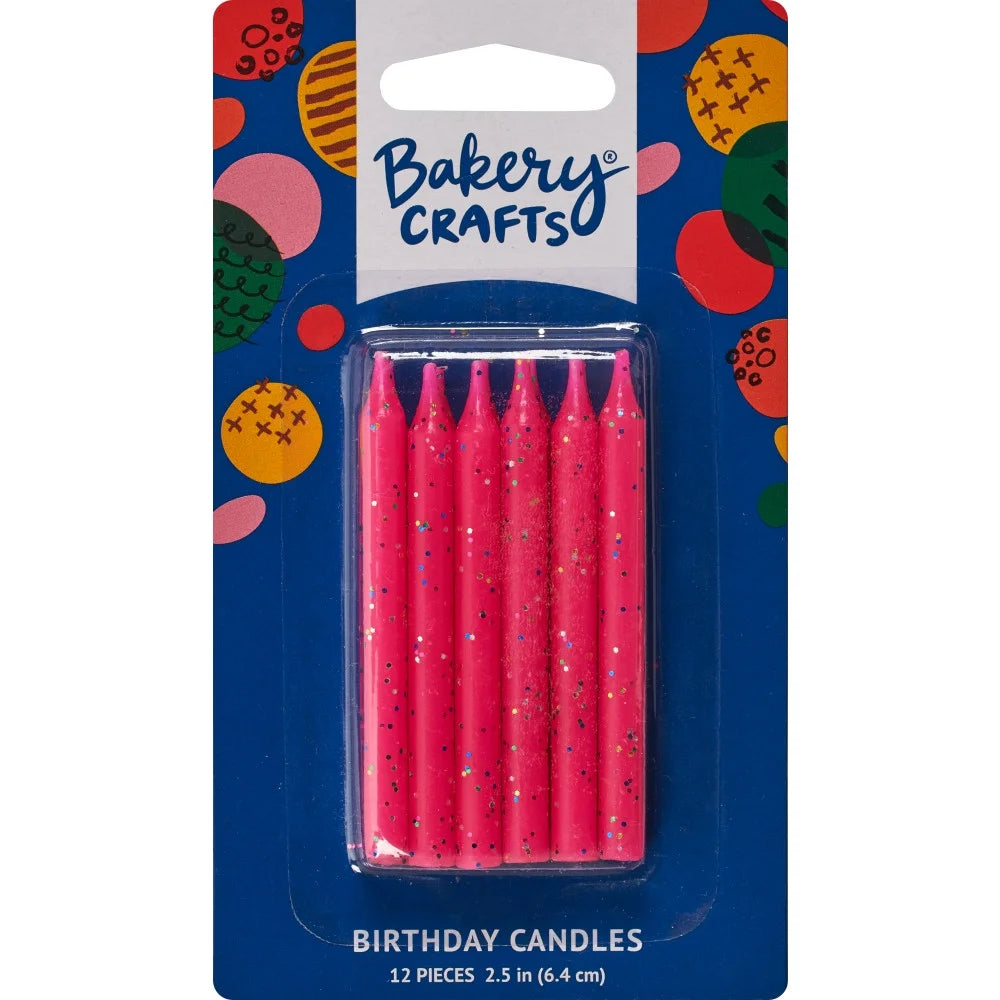 Pink Glitter Candles