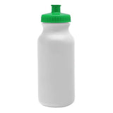 White Bike Water Bottles - 20 ounce - Choose Your Cap Color