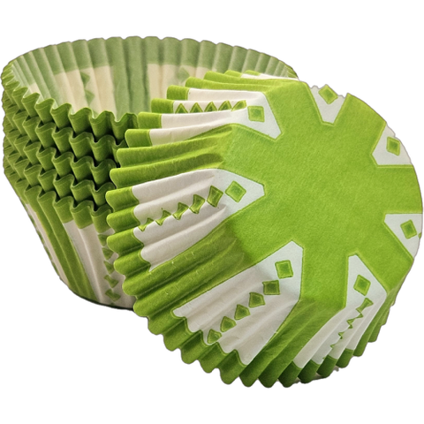 Lime Green with White Carnival Cupcake Baking Cups
