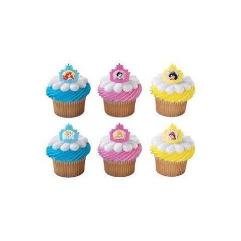 23 Disney Princess Tiara Cupcake Topper Rings