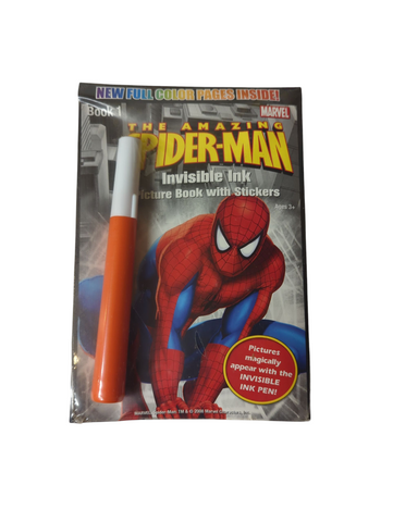 Marvel The Amazing Spider-man Invisible Ink Picture Book 1 with Stickers
