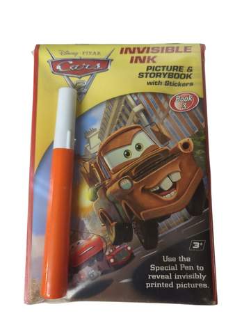 Disney Pixar Cars 2 Invisible Ink Picture & Story Book with Stickers - Book 3