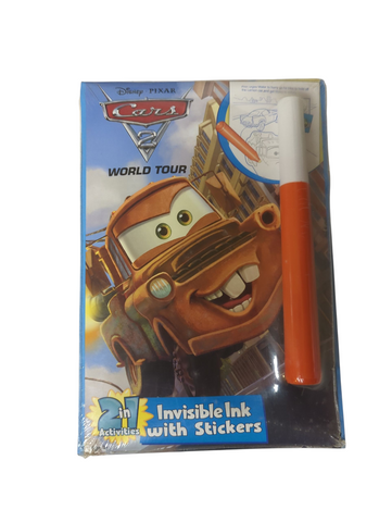 Disney Pixar Cars 2 World Tour 2 in 1 Invisible Ink Picture Book with Stickers