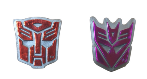 10 Transformers Autobot and Decepticon Shield Cupcake Topper Rings